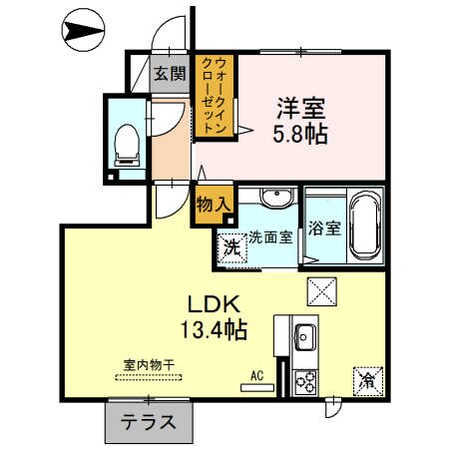 セジュール和の郷 B棟の物件間取画像